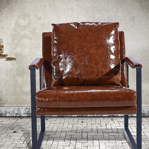 厂家直销欧美式复古单人油蜡皮懒人沙发loft铁艺沙发椅工业风家具